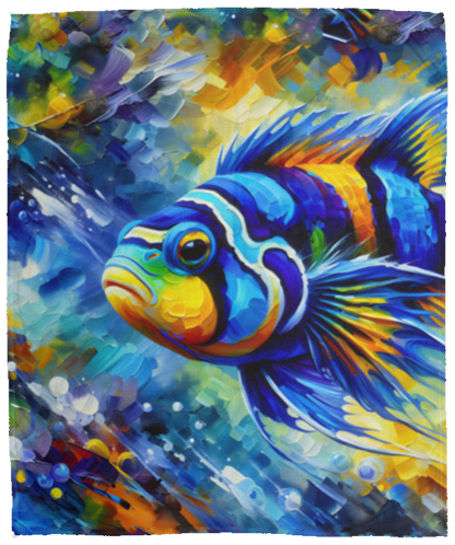 Mandarin Dragonet Fish Fleece Blankets