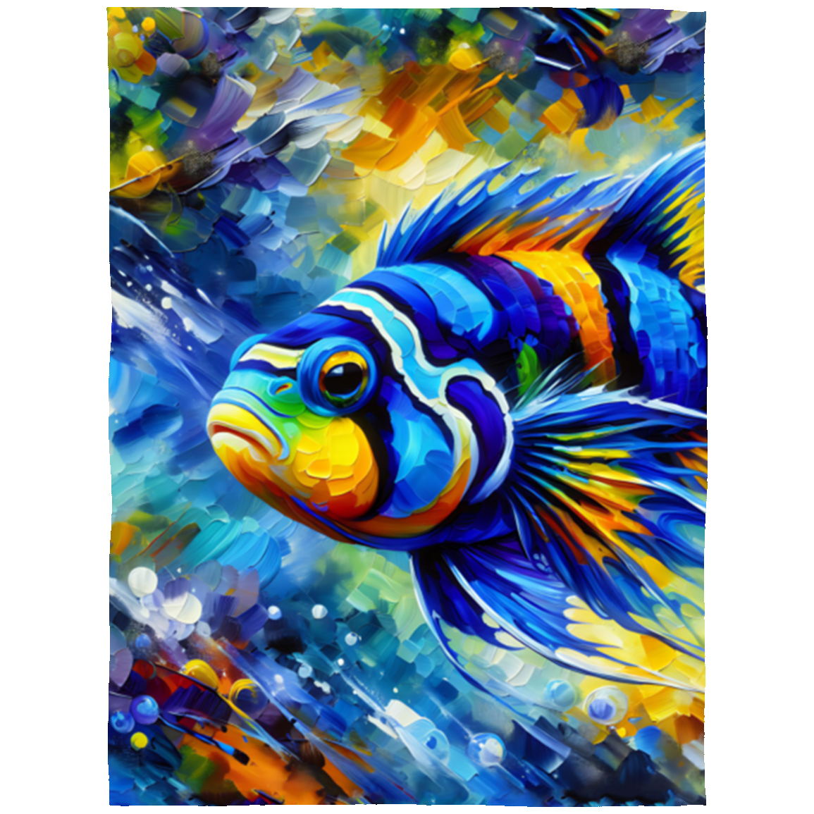 Mandarin Dragonet Fish Fleece Blankets