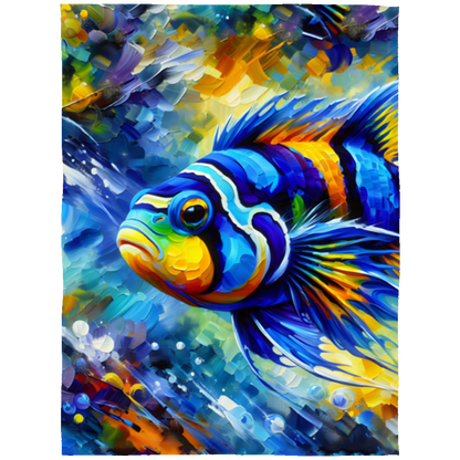 Mandarin Dragonet Fish Fleece Blankets