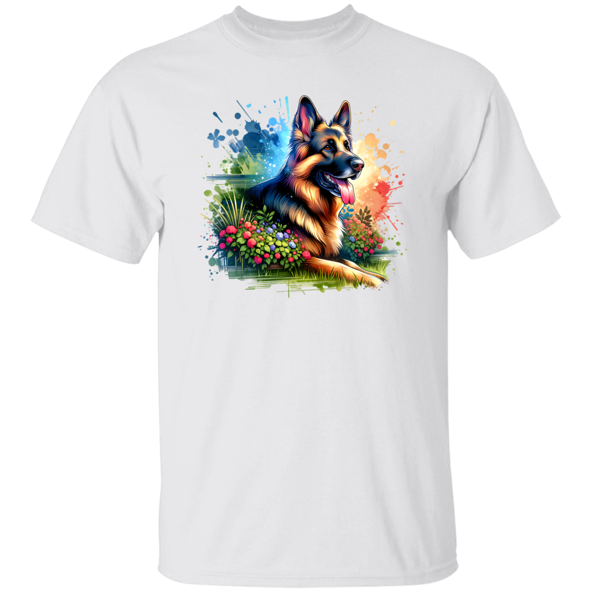 German Shepherd in Garden T-shirts, Hoodies and Sweatshirts