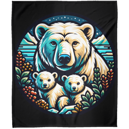 Polar Bear Circle Fleece Blankets