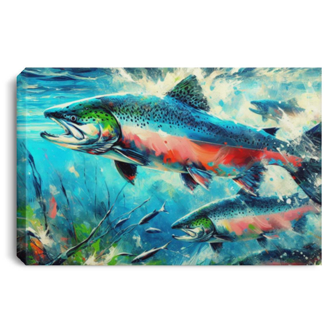 Salmon Returning - Canvas Art Prints