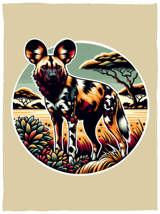 African Wild Dog Graphic Fleece Blankets