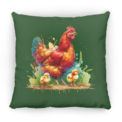 Rhode Island Red Hen with Chicks - Pillows