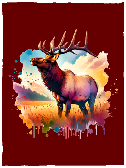 Roosevelt Elk in Field Fleece Blankets