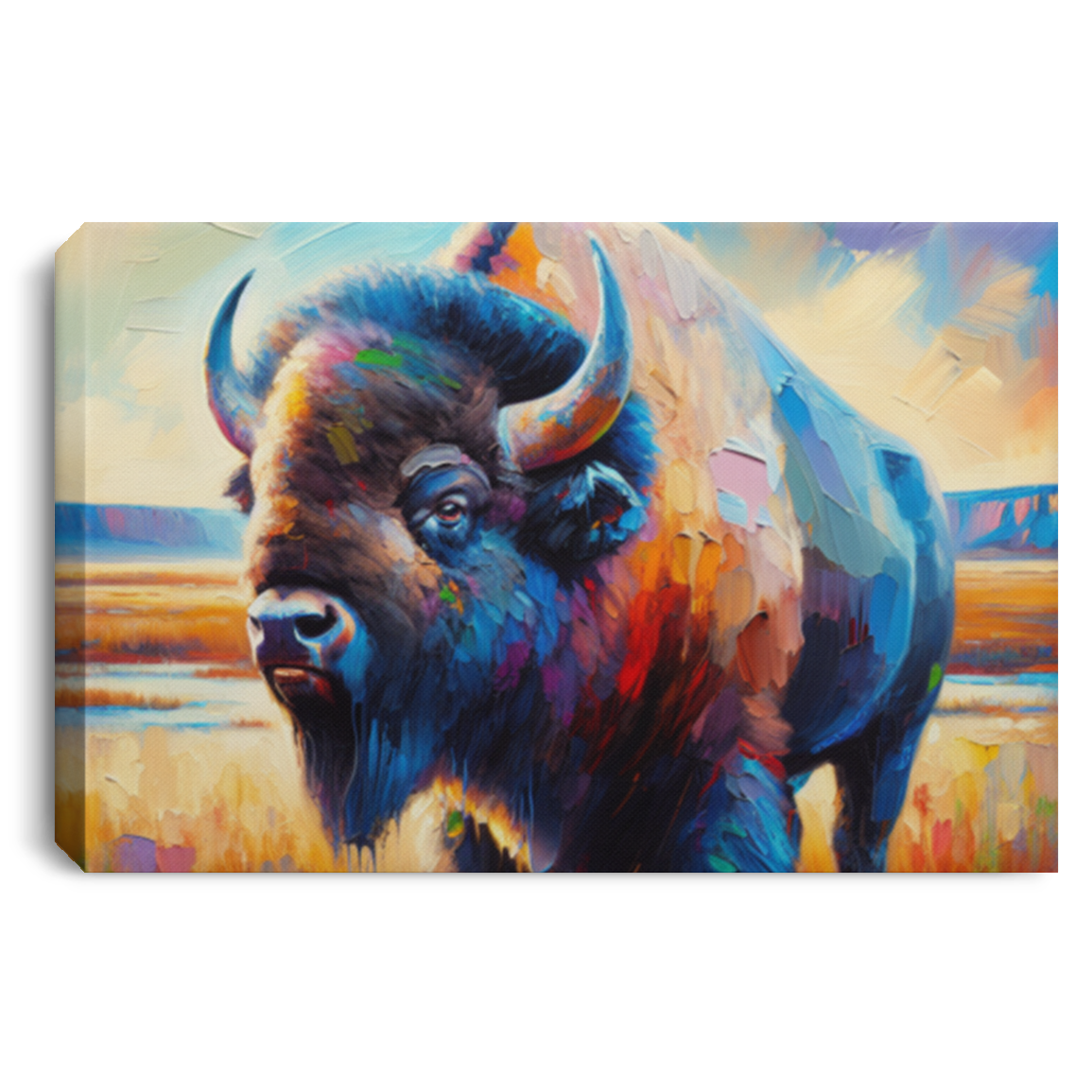 Lone Bison After Rain - Canvas Art Prints