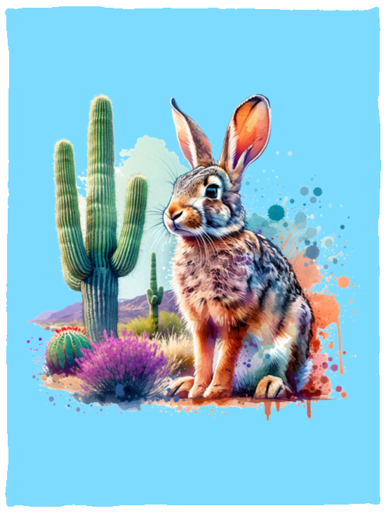 Jackrabbit with Saguaro Fleece Blankets