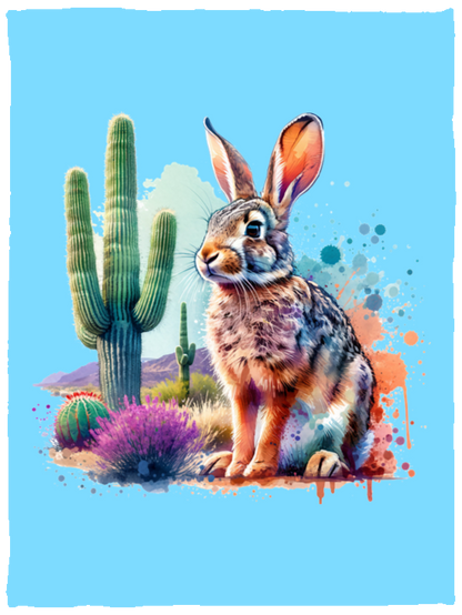 Jackrabbit with Saguaro Fleece Blankets