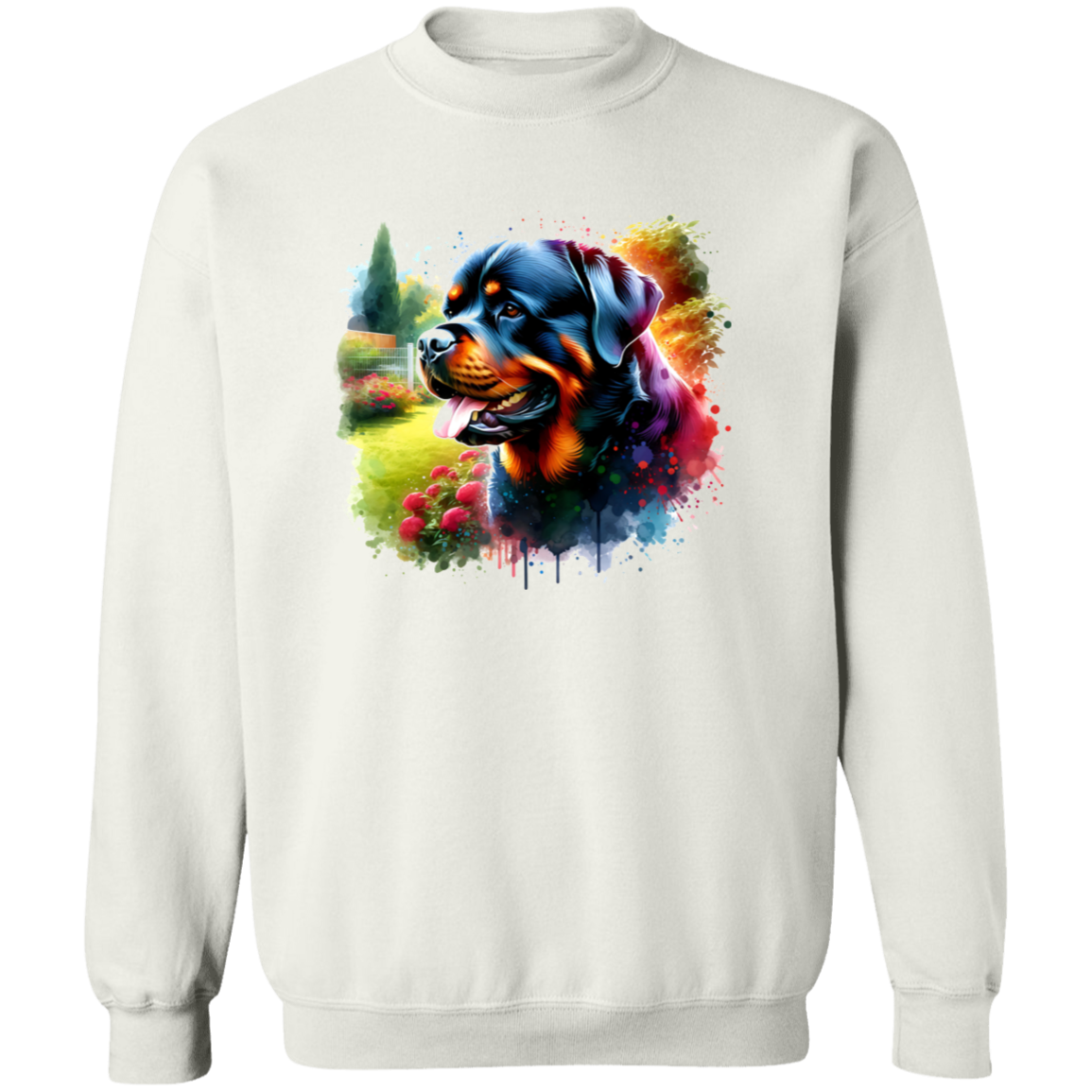 Rottweiler in Garden T-shirts, Hoodies and Sweatshirts