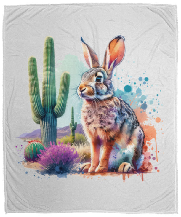 Jackrabbit with Saguaro Fleece Blankets