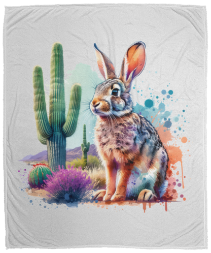 Jackrabbit with Saguaro Fleece Blankets