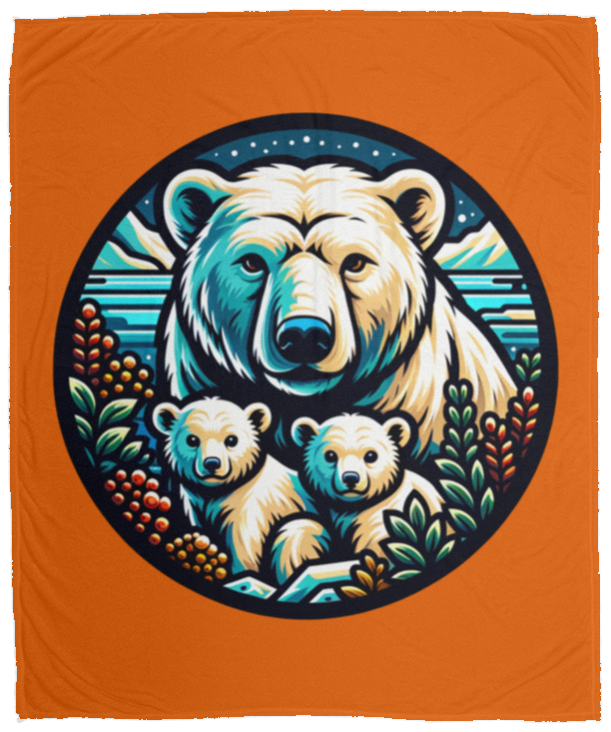 Polar Bear Circle Fleece Blankets