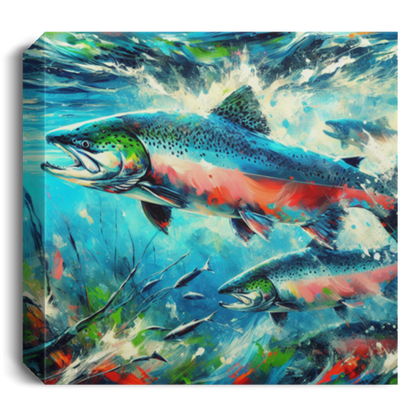 Salmon Returning - Canvas Art Prints