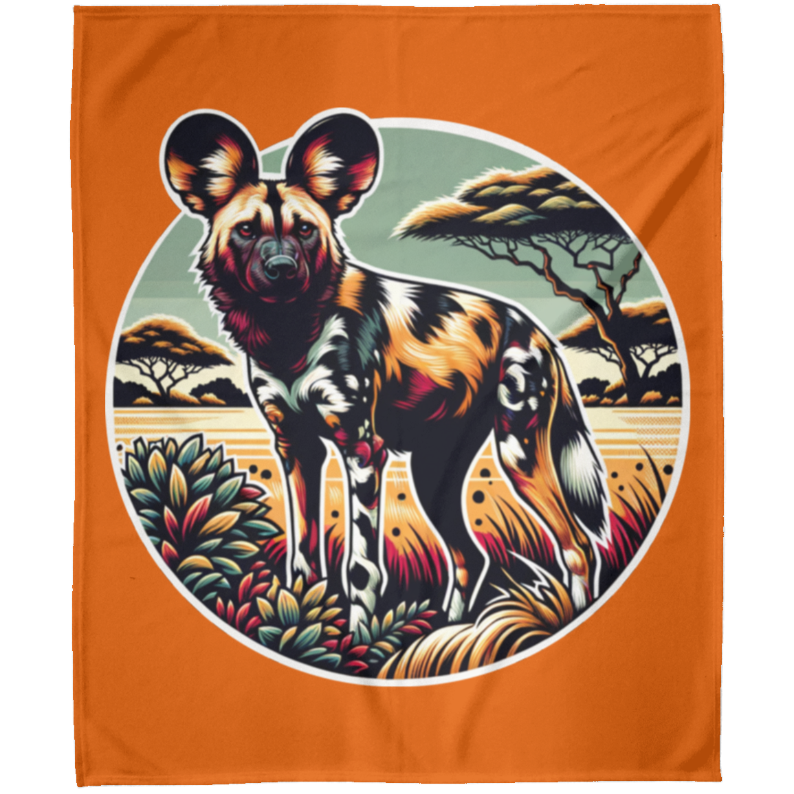 African Wild Dog Graphic Fleece Blankets