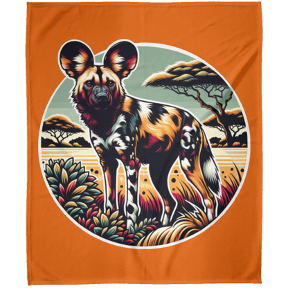 African Wild Dog Graphic Fleece Blankets