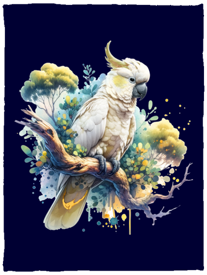 Cockatoo in Tree Fleece Blankets