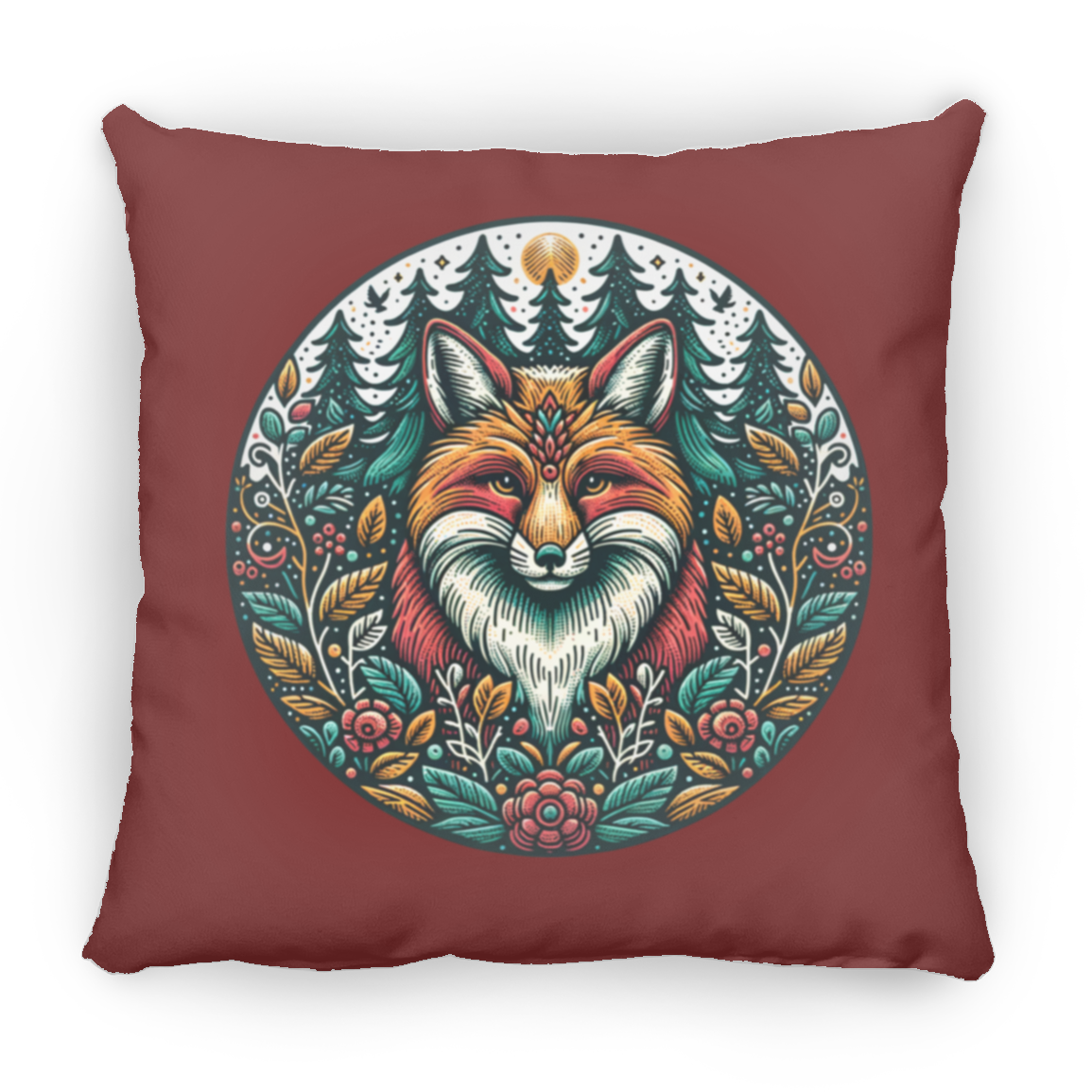 Fox Circle Folk Art - Pillows