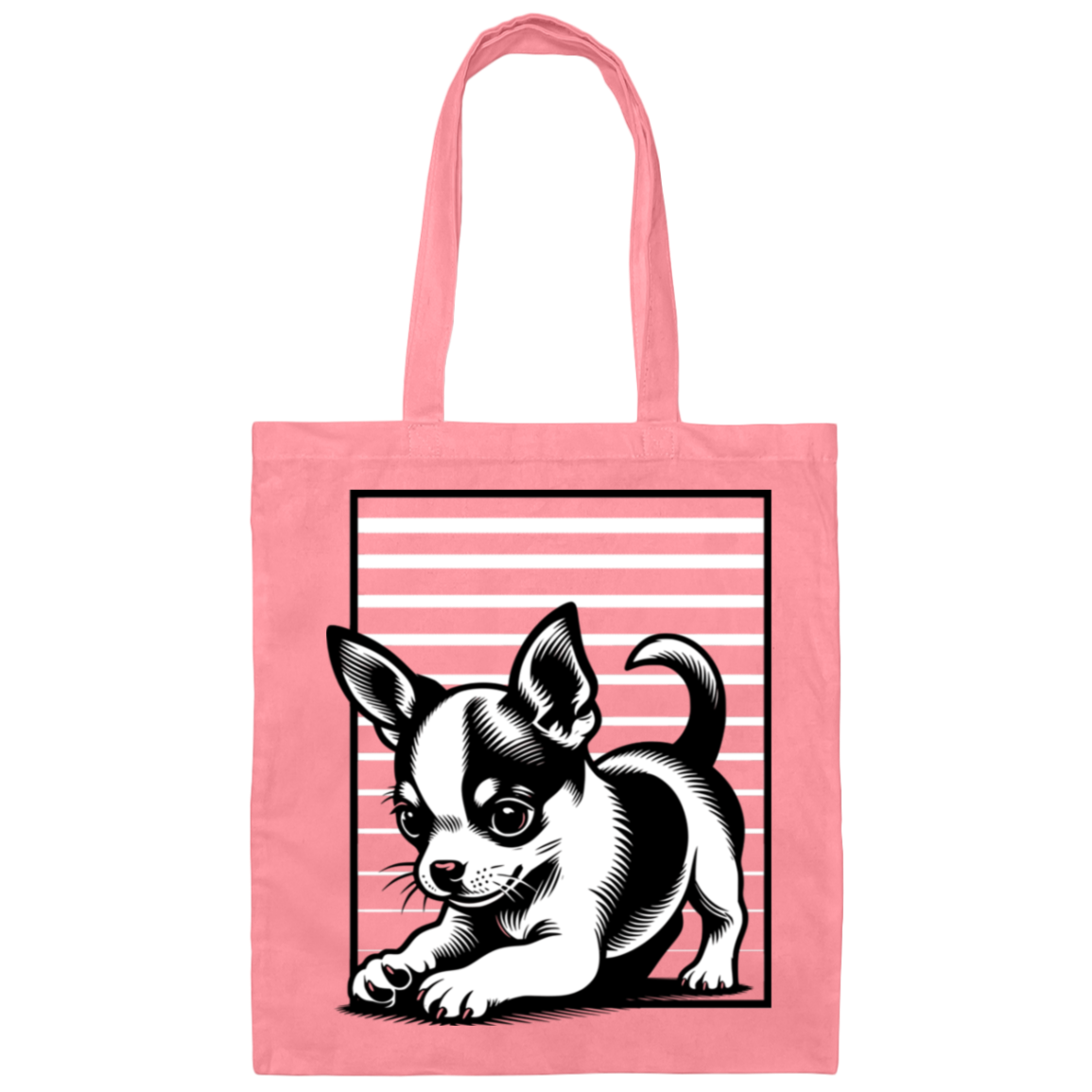 Chihuahua Stripes Canvas - Tote Bag