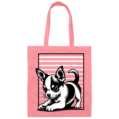 Chihuahua Stripes Canvas - Tote Bag