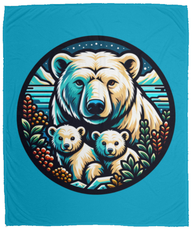 Polar Bear Circle Fleece Blankets