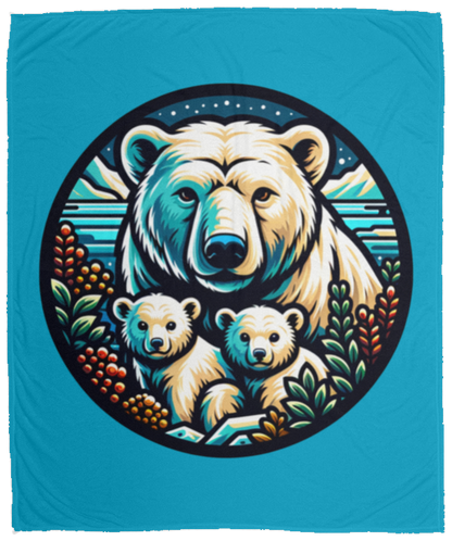 Polar Bear Circle Fleece Blankets