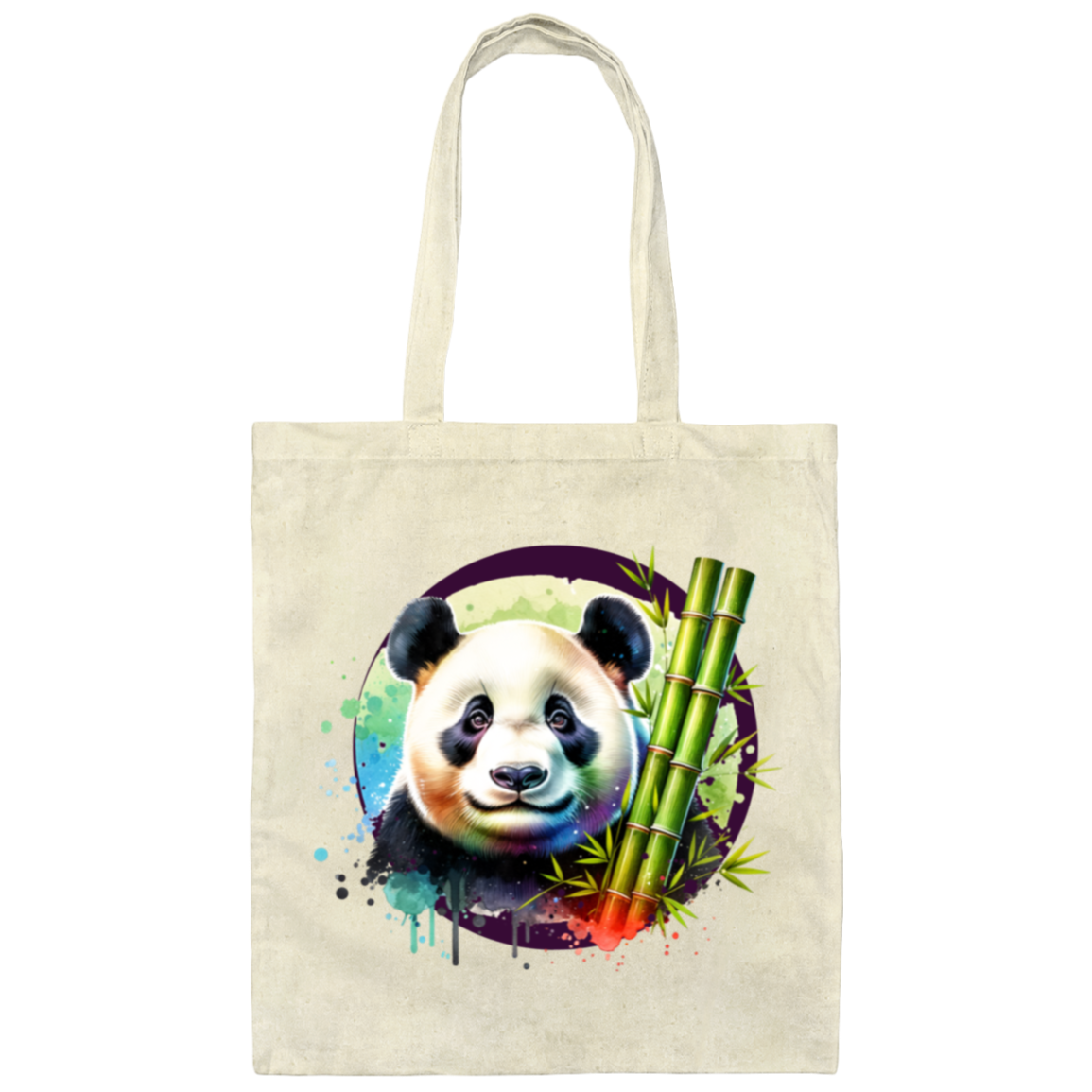 Panda with Bamboo Canvas Tote Bag