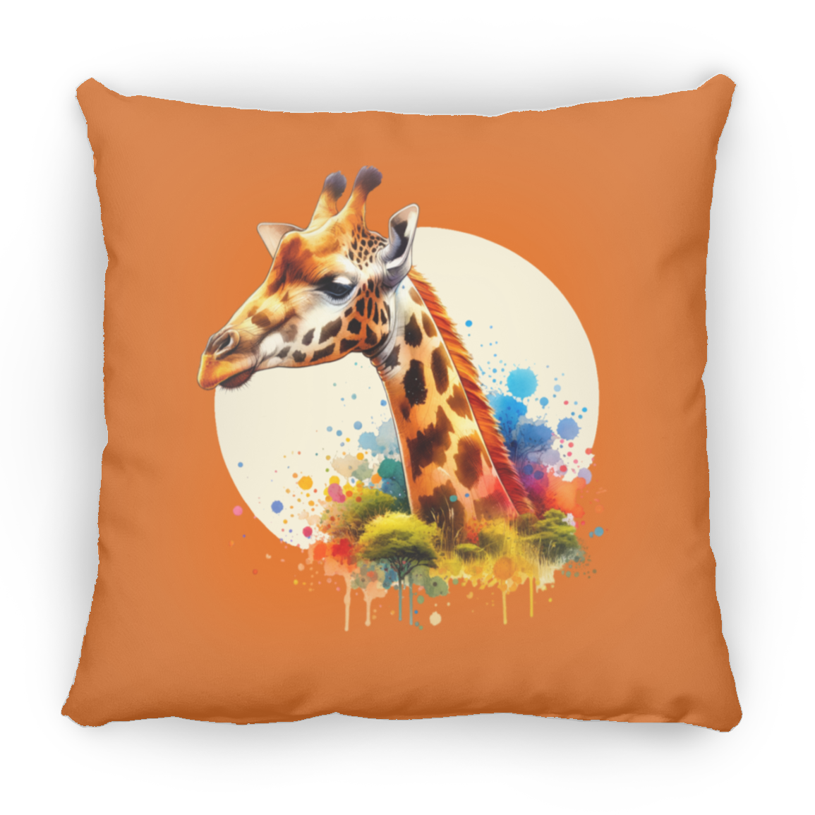 Giraffe Circle Watercolor - Pillows