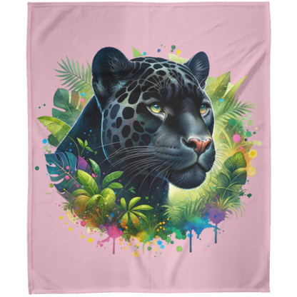 Melanistic Leopard Fleece Blankets