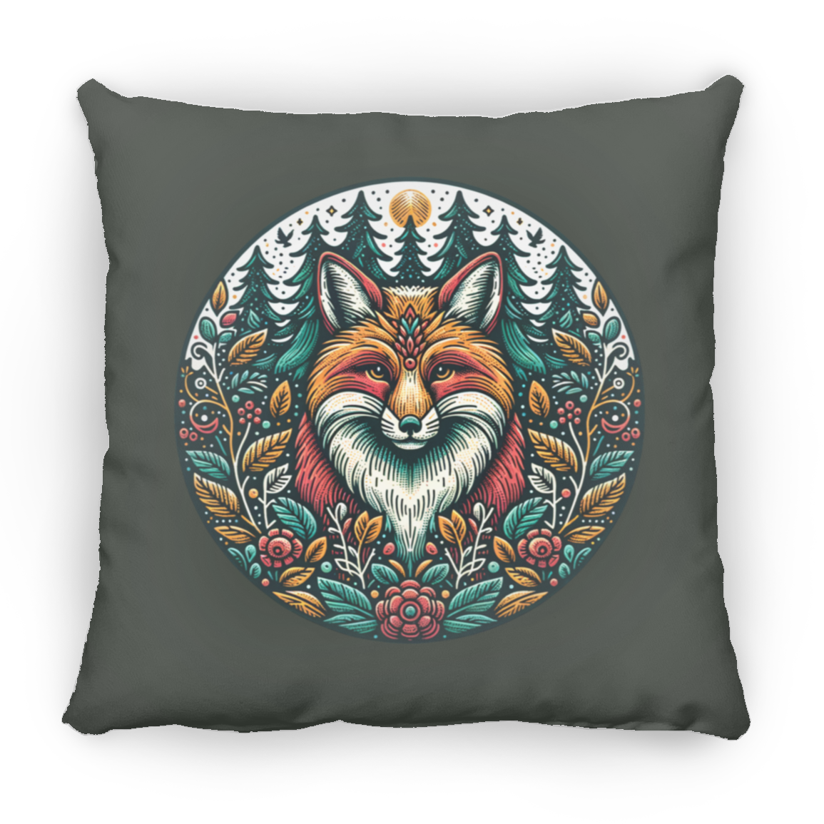 Fox Circle Folk Art - Pillows