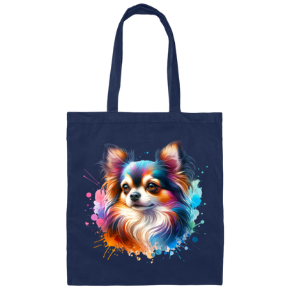 Longhair Tricolor Chihuahua - Canvas Tote Bag