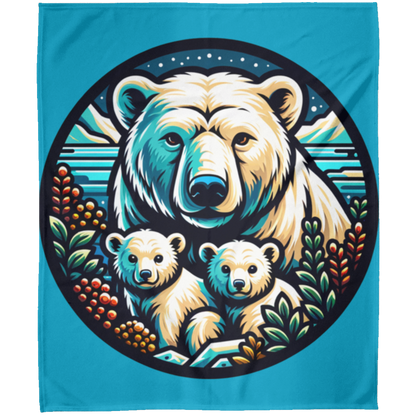 Polar Bear Circle Fleece Blankets