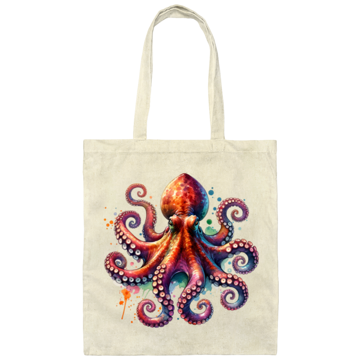 Octopus Front - Canvas Tote Bag