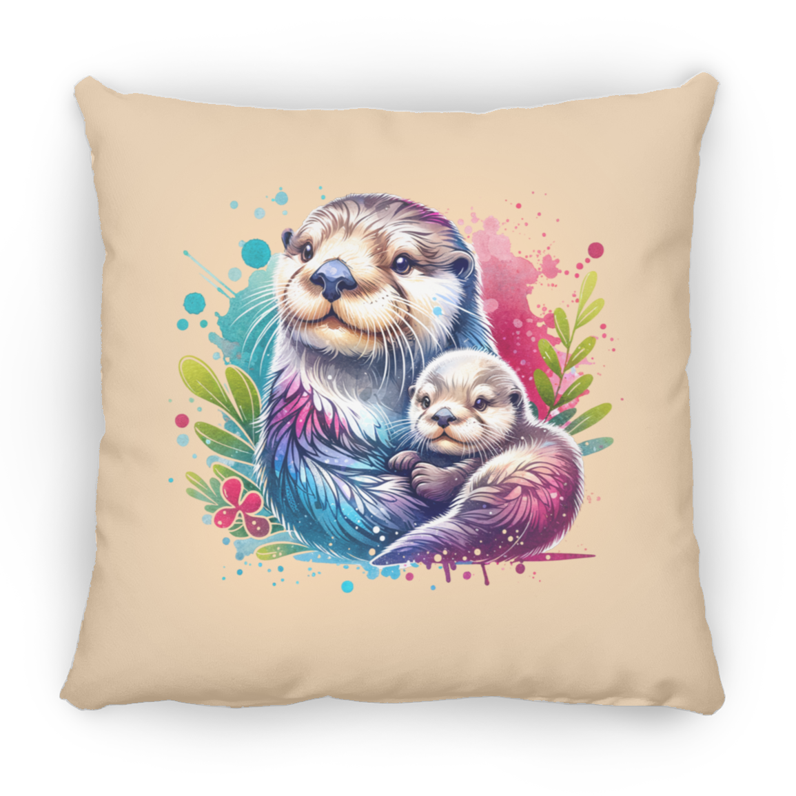 Sea Otter Mom and Baby - Pillows