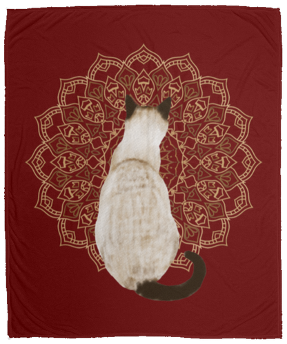 Zen Cat - Siamese Seal Point Fleece Blankets