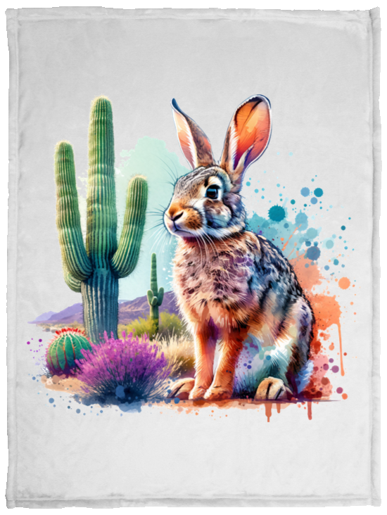 Jackrabbit with Saguaro Fleece Blankets