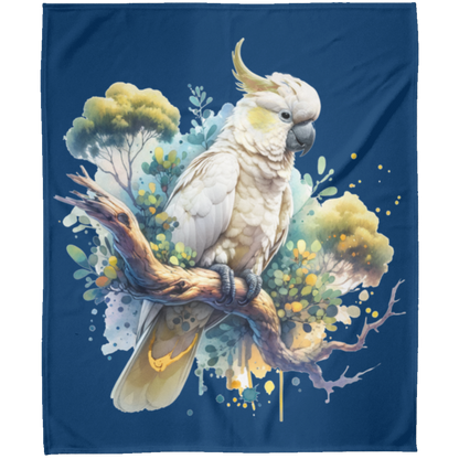 Cockatoo in Tree Fleece Blankets