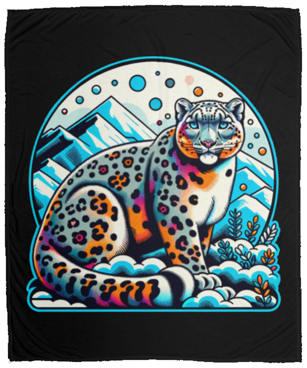 Snow Leopard Graphic Fleece Blankets