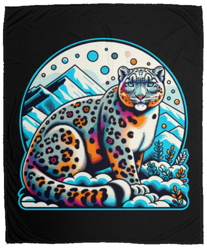 Snow Leopard Graphic Fleece Blankets