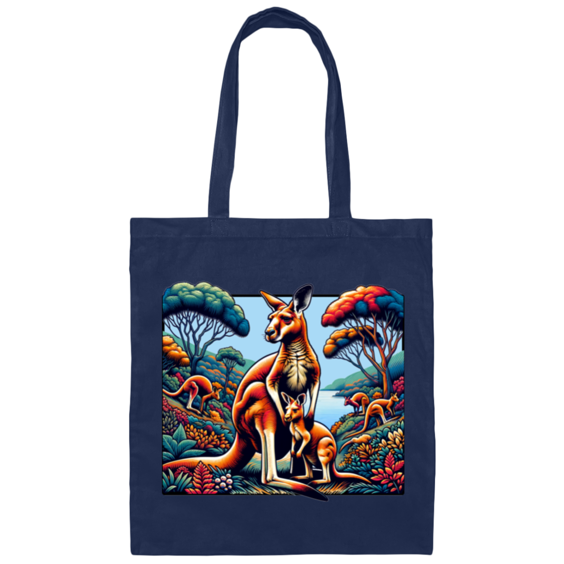 Troupe of Kangaroos Graphic - Canvas Tote Bag