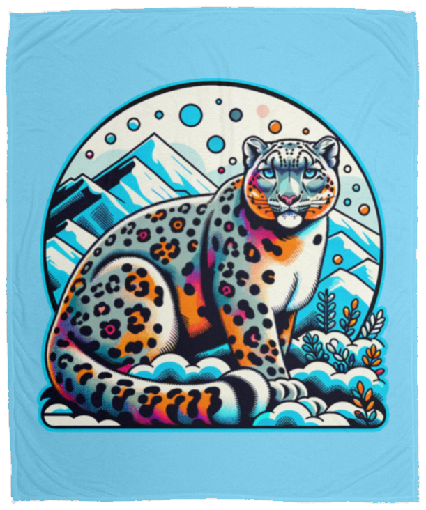 Snow Leopard Graphic Fleece Blankets