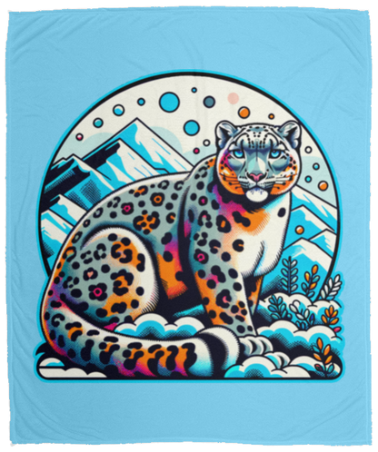 Snow Leopard Graphic Fleece Blankets