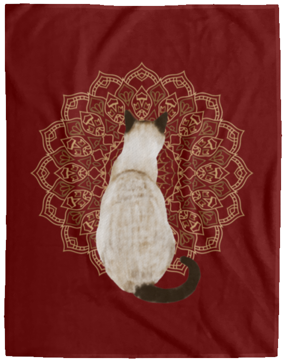 Zen Cat - Siamese Seal Point Fleece Blankets