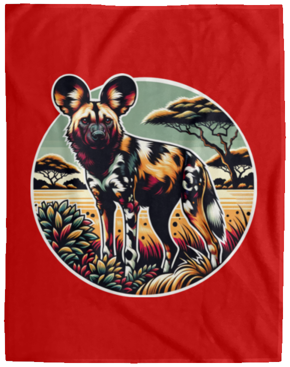 African Wild Dog Graphic Fleece Blankets