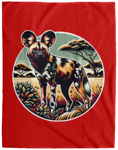 African Wild Dog Graphic Fleece Blankets