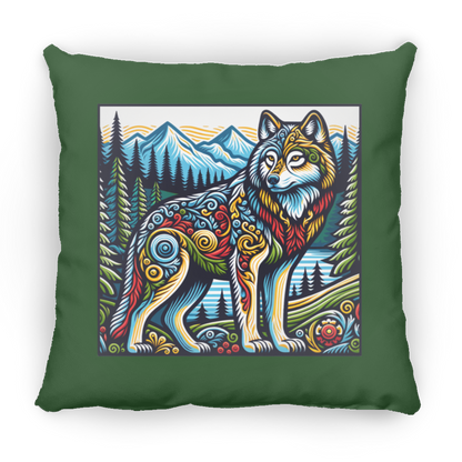 Folk Art Wolf - Pillows