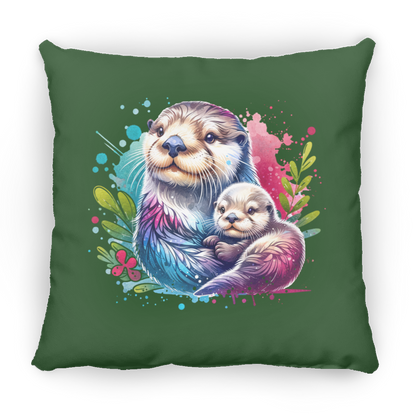 Sea Otter Mom and Baby - Pillows