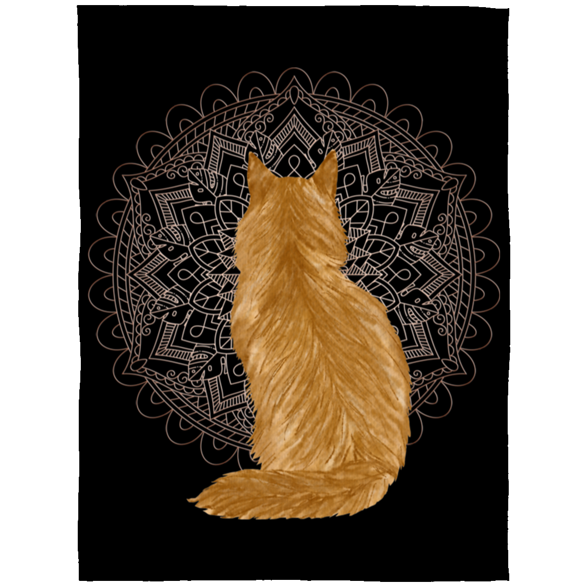 Zen Cat - Longhair Orange Fleece Blankets