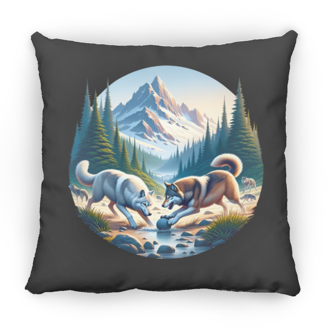 Wolves Playing - Pillows