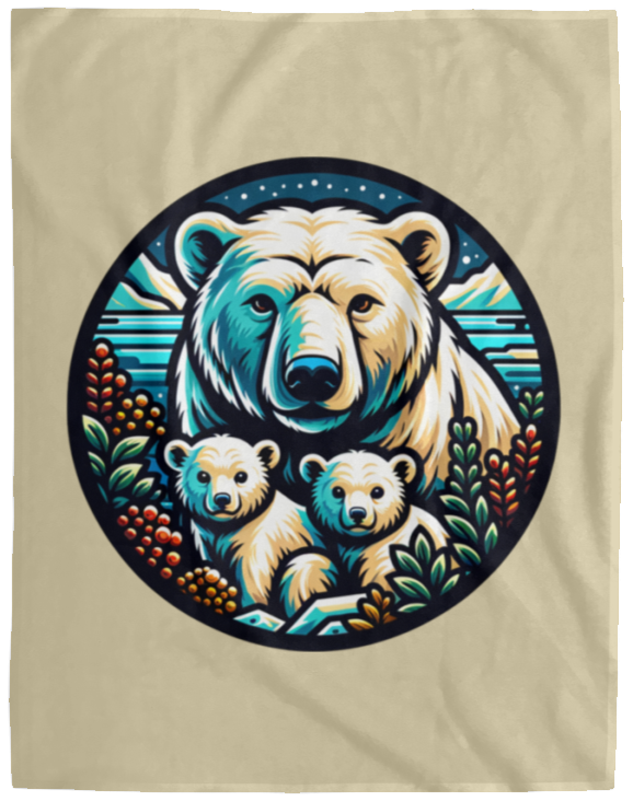 Polar Bear Circle Fleece Blankets