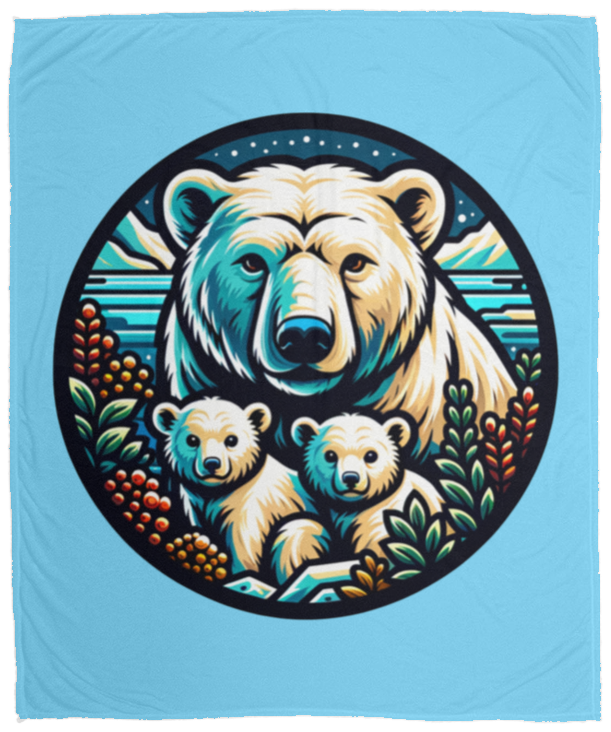 Polar Bear Circle Fleece Blankets